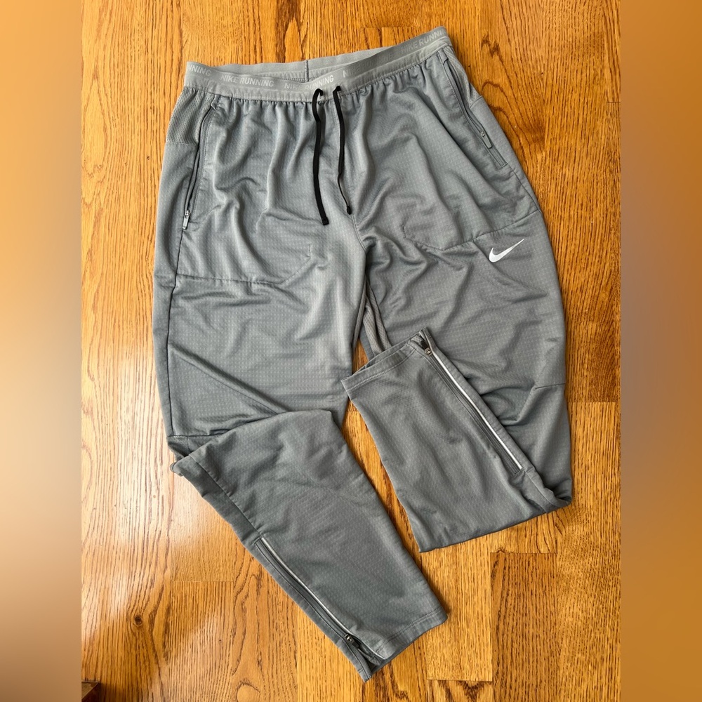 Nike Men's Gray Running pants with Zippered Cuffs